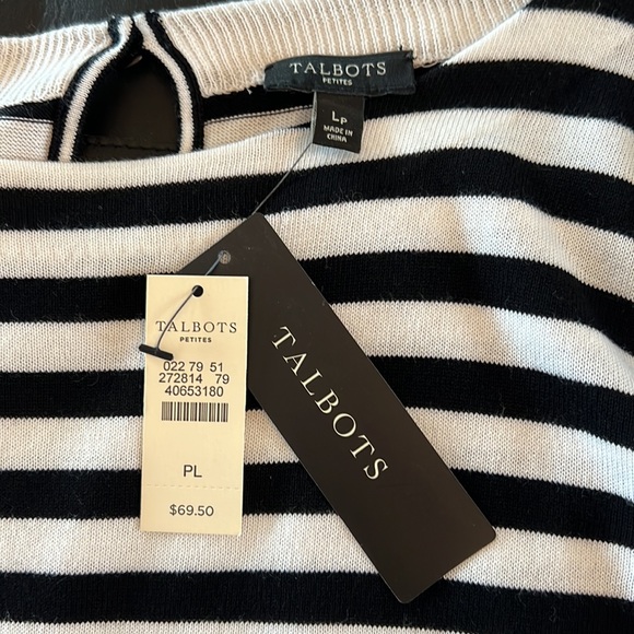 🎉Host Pick🎉Talbots Womens Black & White Lightweight Sweater Size Petite Large - Picture 9 of 10